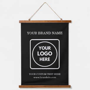 Custom Business Logo Text Wall Branding Template Hanging Tapestry
