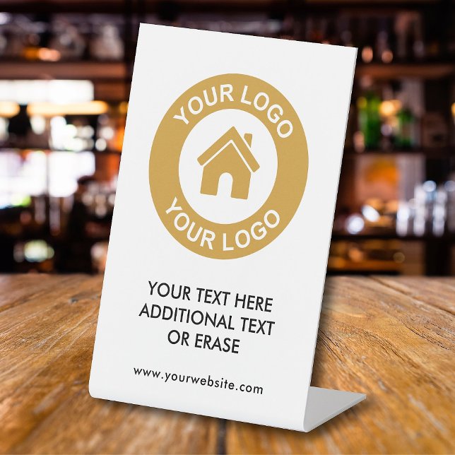 Custom Business Logo Text Website Pedestal Sign (Creator Uploaded)