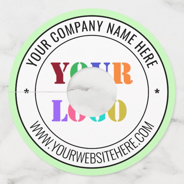 Custom Business Logo Text Wine Glass Tag Template (Front)
