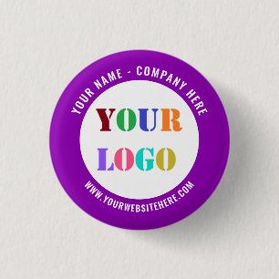 Custom Business Logo Text Your Promotional Button
