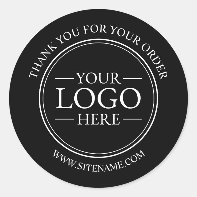 Custom Business Logo Thank You Classic Round Sticker (Front)