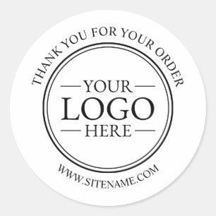 Custom Business Logo Thank You Classic Round Sticker