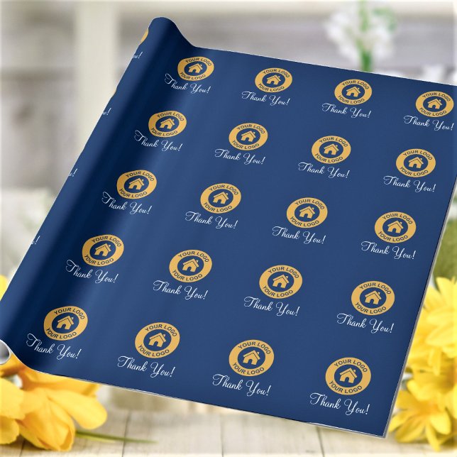 Custom Business Logo Thank You Wrapping Paper (Creator Uploaded)