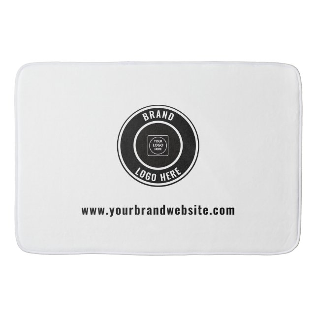 Custom Business Logo & Website Branding Bath Mat (Front)