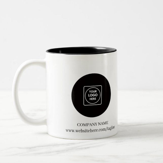Custom Business Logo Website Two Tone Mug (Left)