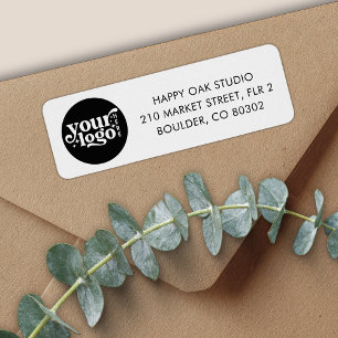 Custom Business Logo White Company Return Address  Label