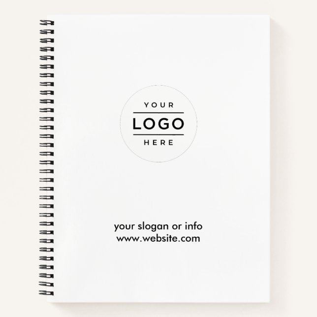 Custom Business Logo White Notebook (Front)