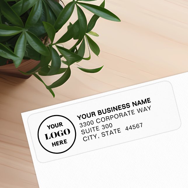 Custom Business Logo White Return Address Label (Creator Uploaded)
