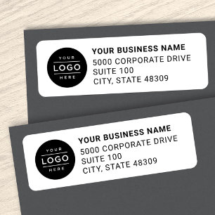 Custom Business Logo White Return Address Label