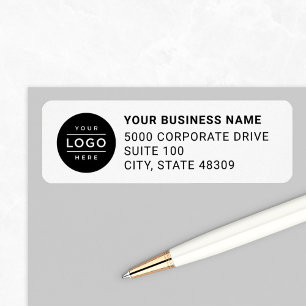 Custom Business Logo White Return Address Label