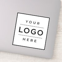 Custom Business Logo White Vinyl Square
