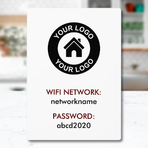 Custom Business Logo Wifi Network Password Sign Plaque