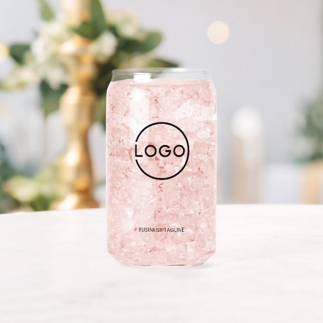 Custom Business Logo with Custom Text Can Glass (Insitu (Wedding))