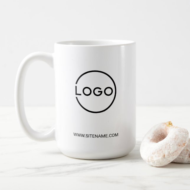Custom Business Logo with Custom Text Coffee Mug (With Donut)