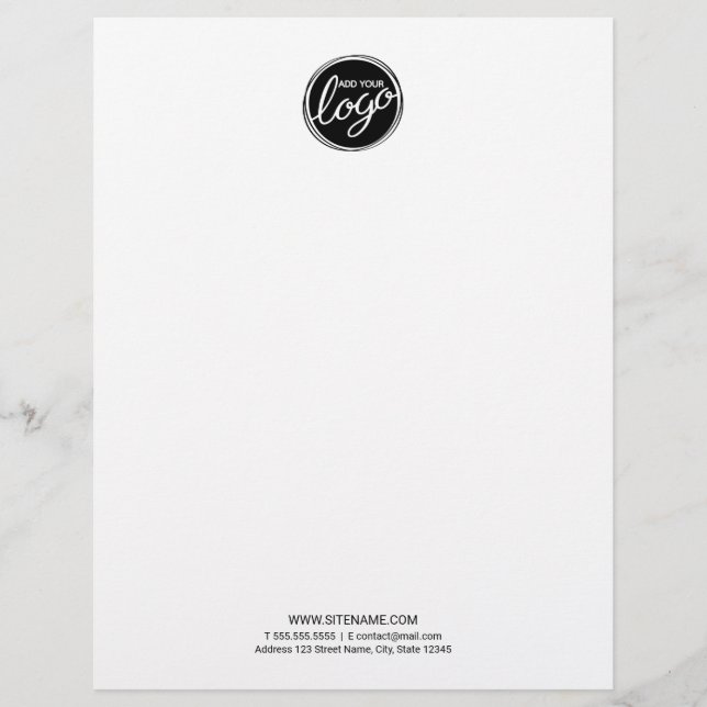 Custom Business Logo with Custom Text Custom Letterhead (Front)