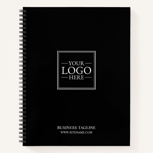 Custom Business Logo with Custom Text Notebook (Front)