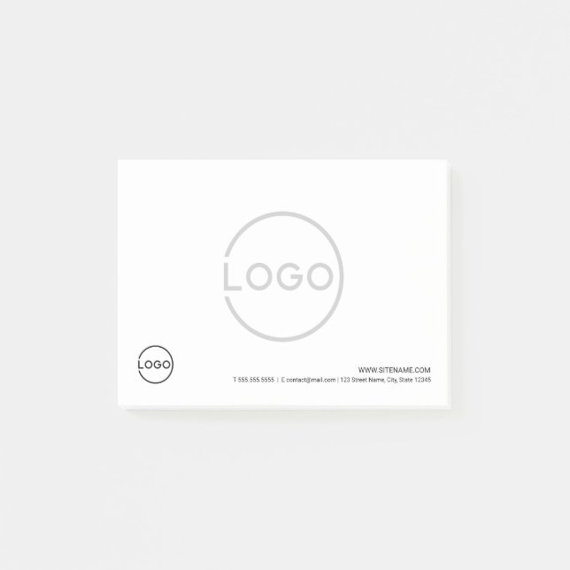 Custom Business Logo with Custom Text Post-it Notes (Front)