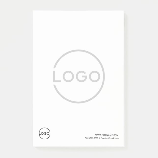Custom Business Logo with Custom Text Post-it Notes (Front)