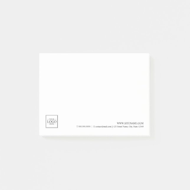 Custom Business Logo with Custom Text Post-it Notes (Front)