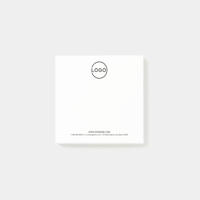 Custom Business Logo with Custom Text Post-it Notes (Front)