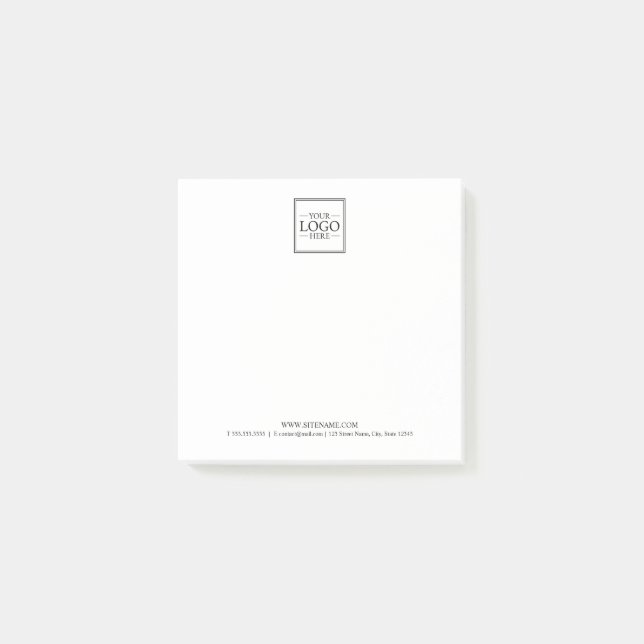 Custom Business Logo with Custom Text Post-it Notes (Front)