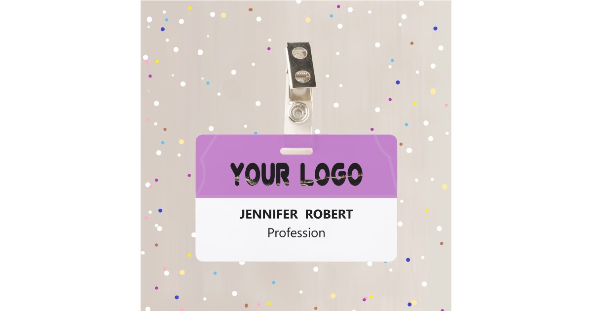 Custom business logo with name create your own id badge zazzle