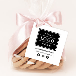 Custom Business Logo with Social Media Icons Favour Tags