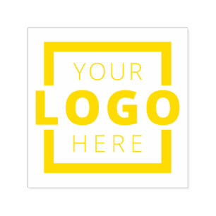 Custom Business Logo Yellow Ink Rubber Stamp