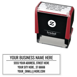 Custom Business Name Address Self-inking Stamp