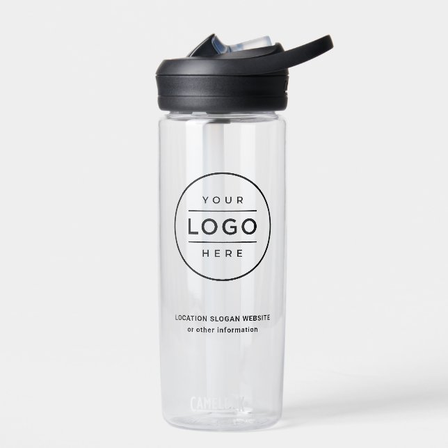 Custom Business Name and Logo Branded Water Bottle (Left)