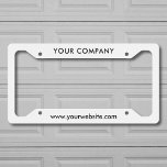 Custom Business Name And Website Licence Plate Frame<br><div class="desc">Customize this design and create your business promotional License Plate Frame. If the company name is long, you can adjust the font size to fit in. You can TRANSFER this DESIGN on other Zazzle products and adjust it to fit most of the Zazzle items. You can also click the CUSTOMIZE...</div>