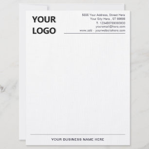 Custom Business Name Info Letterhead with Logo