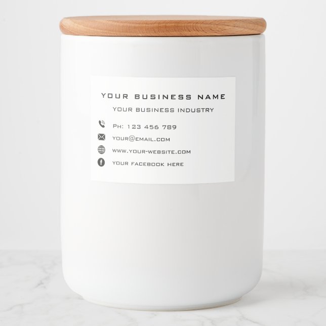 Custom Business Name Info Your Company Labels (Front)