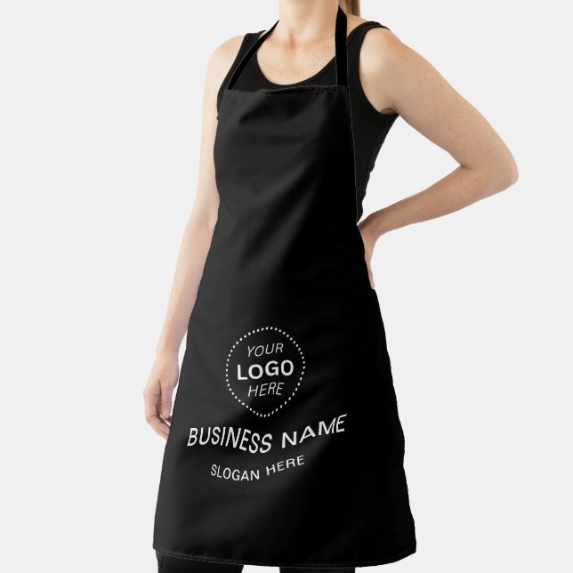 Custom Business Name & Logo Black Apron  (Insitu)