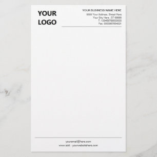 Custom Business Name Logo Info Address Stationery