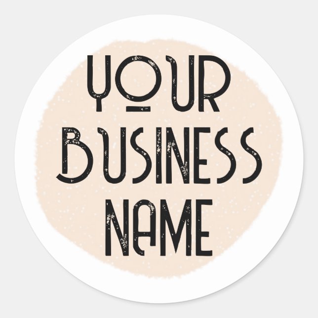 Custom Business Name Minimal Simple Professional Classic Round Sticker (Front)