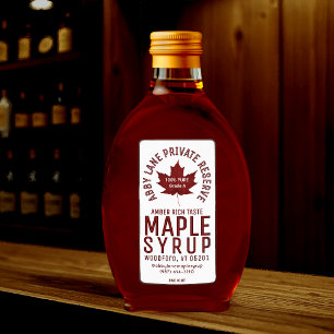 Custom Business Name Red Maple Leaf Circular Logo 