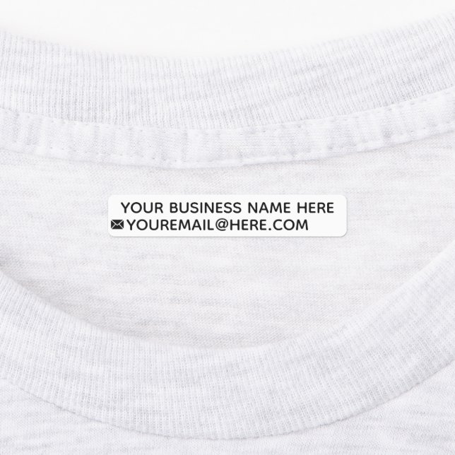Custom Business Name Text Info Company Labels (Affixed)