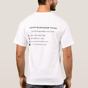 Custom Business Name Text Info Company T-Shirt