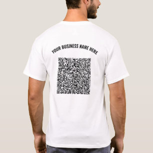 Custom Business Name Text QR Code T-Shirt Template
