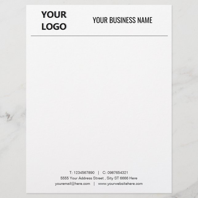 Custom Business Office Letterhead with Logo - (Front)