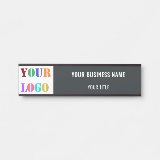 Custom Business Office Logo and Text Door Sign (Front)