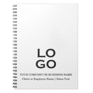 Custom Business or Company Logo & Title on White Notebook