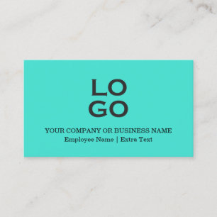 Custom Business or Company Logo Title Teal Card
