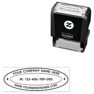Custom Business Oval Self-inking Stamp Example