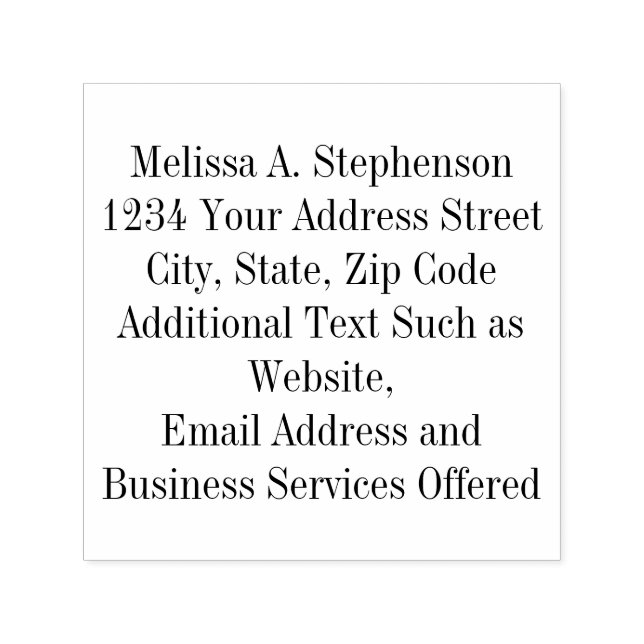 Custom Business Personal Stamp 7 Lines of Text (Design)