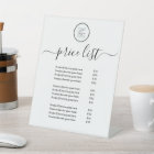 Custom Business Price Guide Pedestal Sign