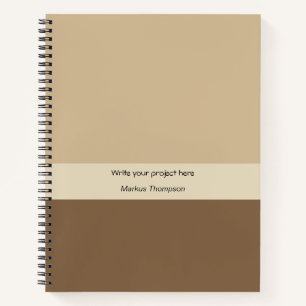 Custom business Project earthy brown monogrammed Notebook