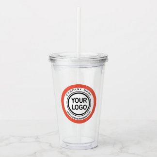Custom Business Promo Logo Branded Acrylic Tumbler