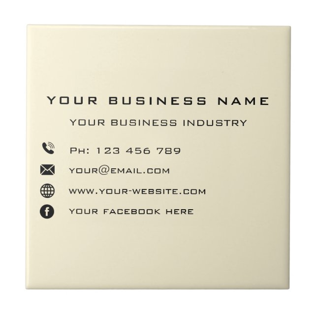 Custom Business Promotional Ceramic Tile Template (Front)